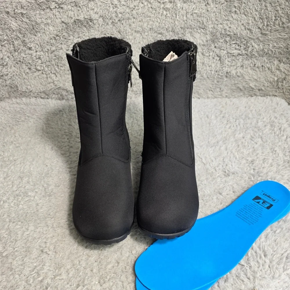 Propet‎ Dani Black Winter Boots Waterproof Sherpa Insulated Womens 9 WIDE NEW